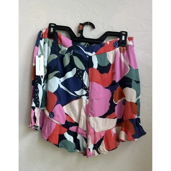 Maeve Anthropologie Floral Wrap Tie Skirted Shorts NWT 8 Skort Flounce Ruffle - Picture 2 of 9